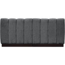  Manufacturer Color_Grey -- Quinn 64" Grey Chenille Fabric Upholstered 2 pc Armless Modular Loveseat IMAGE 3