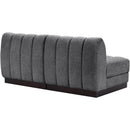  Manufacturer Color_Grey -- Quinn 64" Grey Chenille Fabric Upholstered 2 pc Armless Modular Loveseat IMAGE 6