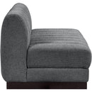 Manufacturer Color_Grey -- Quinn 64" Grey Chenille Fabric Upholstered 2 pc Armless Modular Loveseat IMAGE 7