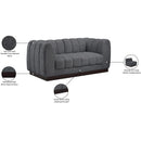  Manufacturer Color_Grey -- Quinn 69" Grey Chenille Fabric Upholstered 2 pc Modular Loveseat IMAGE 11