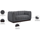 Meridian Quinn Grey Chenille Fabric Modular Sofa IMAGE 11