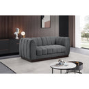  Manufacturer Color_Grey -- Quinn 69" Grey Chenille Fabric Upholstered 2 pc Modular Loveseat IMAGE 2