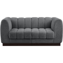  Manufacturer Color_Grey -- Quinn 69" Grey Chenille Fabric Upholstered 2 pc Modular Loveseat IMAGE 4