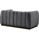  Manufacturer Color_Grey -- Quinn 69" Grey Chenille Fabric Upholstered 2 pc Modular Loveseat IMAGE 6