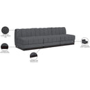  Manufacturer Color_Grey -- Quinn 96" Grey Chenille Fabric Upholstered 3 pc Armless Modular Sofa IMAGE 11