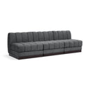  Manufacturer Color_Grey -- Quinn 96" Grey Chenille Fabric Upholstered 3 pc Armless Modular Sofa IMAGE 1