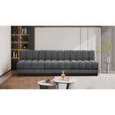  Manufacturer Color_Grey -- Quinn 96" Grey Chenille Fabric Upholstered 3 pc Armless Modular Sofa IMAGE 2