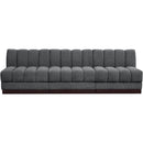  Manufacturer Color_Grey -- Quinn 96" Grey Chenille Fabric Upholstered 3 pc Armless Modular Sofa IMAGE 4