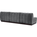  Manufacturer Color_Grey -- Quinn 96" Grey Chenille Fabric Upholstered 3 pc Armless Modular Sofa IMAGE 6
