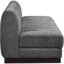  Manufacturer Color_Grey -- Quinn 96" Grey Chenille Fabric Upholstered 3 pc Armless Modular Sofa IMAGE 7
