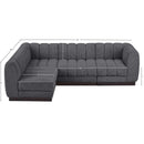  Manufacturer Color_Grey -- Quinn 101" Grey Chenille Fabric Upholstered 4 pc Modular Sectional IMAGE 15