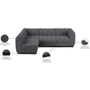  Manufacturer Color_Grey -- Quinn 101" Grey Chenille Fabric Upholstered 4 pc Modular Sectional IMAGE 16