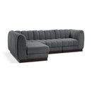 Meridian Quinn Grey Chenille Fabric Modular Sectional IMAGE 1