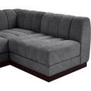  Manufacturer Color_Grey -- Quinn 101" Grey Chenille Fabric Upholstered 4 pc Modular Sectional IMAGE 9