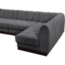  Manufacturer Color_Grey -- Quinn 133" Grey Chenille Fabric Upholstered 5 pc Modular Sectional IMAGE 10