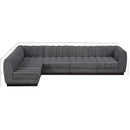  Manufacturer Color_Grey -- Quinn 133" Grey Chenille Fabric Upholstered 5 pc Modular Sectional IMAGE 15