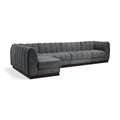  Manufacturer Color_Grey -- Quinn 133" Grey Chenille Fabric Upholstered 5 pc Modular Sectional IMAGE 1