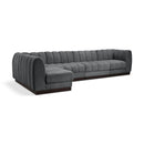  Manufacturer Color_Grey -- Quinn 133" Grey Chenille Fabric Upholstered 5 pc Modular Sectional IMAGE 1