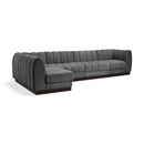 Meridian Quinn Grey Chenille Fabric Modular Sectional IMAGE 1