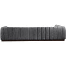  Manufacturer Color_Grey -- Quinn 133" Grey Chenille Fabric Upholstered 5 pc Modular Sectional IMAGE 3