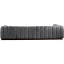 Meridian Quinn Grey Chenille Fabric Modular Sectional IMAGE 3