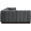  Manufacturer Color_Grey -- Quinn 133" Grey Chenille Fabric Upholstered 5 pc Modular Sectional IMAGE 7