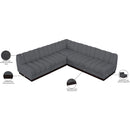  Manufacturer Color_Grey -- Quinn 98" Grey Chenille Fabric Upholstered 5 pc Modular Sectional IMAGE 14