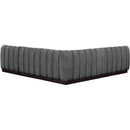  Manufacturer Color_Grey -- Quinn 98" Grey Chenille Fabric Upholstered 5 pc Modular Sectional IMAGE 3