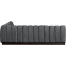 Meridian Quinn Grey Chenille Fabric Modular Sectional IMAGE 6