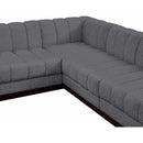  Manufacturer Color_Grey -- Quinn 98" Grey Chenille Fabric Upholstered 5 pc Modular Sectional IMAGE 8