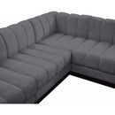  Manufacturer Color_Grey -- Quinn 98" Grey Chenille Fabric Upholstered 5 pc Modular Sectional IMAGE 9