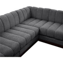  Manufacturer Color_Grey -- Quinn 101" Grey Chenille Fabric Upholstered 5 pc Modular Sectional IMAGE 10