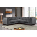  Manufacturer Color_Grey -- Quinn 101" Grey Chenille Fabric Upholstered 5 pc Modular Sectional IMAGE 2