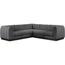  Manufacturer Color_Grey -- Quinn 101" Grey Chenille Fabric Upholstered 5 pc Modular Sectional IMAGE 4