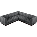  Manufacturer Color_Grey -- Quinn 101" Grey Chenille Fabric Upholstered 5 pc Modular Sectional IMAGE 5