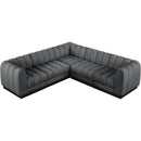 Meridian Quinn Grey Chenille Fabric Modular Sectional IMAGE 5