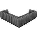  Manufacturer Color_Grey -- Quinn 101" Grey Chenille Fabric Upholstered 5 pc Modular Sectional IMAGE 6