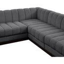 Meridian Quinn Grey Chenille Fabric Modular Sectional IMAGE 9