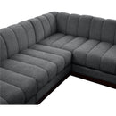  Manufacturer Color_Grey -- Quinn 133" Grey Chenille Fabric Upholstered 6 pc Modular Sectional IMAGE 10