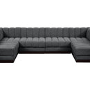  Manufacturer Color_Grey -- Quinn 133" Grey Chenille Fabric Upholstered 6 pc Modular Sectional IMAGE 11