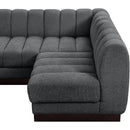  Manufacturer Color_Grey -- Quinn 133" Grey Chenille Fabric Upholstered 6 pc Modular Sectional IMAGE 15