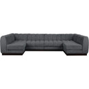  Manufacturer Color_Grey -- Quinn 133" Grey Chenille Fabric Upholstered 6 pc Modular Sectional IMAGE 4