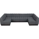  Manufacturer Color_Grey -- Quinn 133" Grey Chenille Fabric Upholstered 6 pc Modular Sectional IMAGE 5