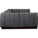  Manufacturer Color_Grey -- Quinn 133" Grey Chenille Fabric Upholstered 6 pc Modular Sectional IMAGE 7