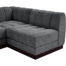  Manufacturer Color_Grey -- Quinn 133" Grey Chenille Fabric Upholstered 6 pc Modular Sectional IMAGE 9
