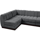  Manufacturer Color_Grey -- Quinn 165" Grey Chenille Fabric Upholstered 6 pc Modular Sectional IMAGE 12