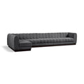  Manufacturer Color_Grey -- Quinn 165" Grey Chenille Fabric Upholstered 6 pc Modular Sectional IMAGE 1