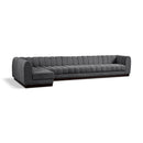 Meridian Quinn Grey Chenille Fabric Modular Sectional IMAGE 1