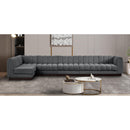  Manufacturer Color_Grey -- Quinn 165" Grey Chenille Fabric Upholstered 6 pc Modular Sectional IMAGE 2