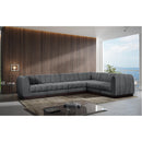  Manufacturer Color_Grey -- Quinn 133" Grey Chenille Fabric Upholstered 6 pc Modular Sectional IMAGE 2